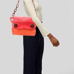 Women's Milly Mini Ostrich Print Leather Handbag Shoulder Bag Purse